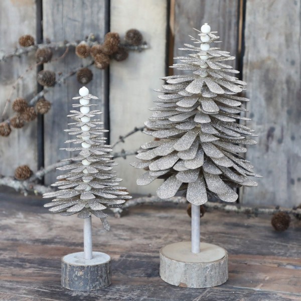 Chic Antique Weihnachtsbaum mit Holzfuß - Klein