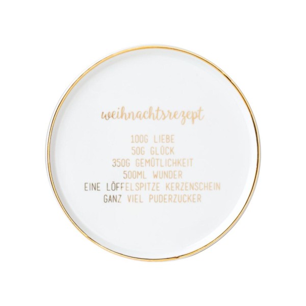 Teller "XMAS - Weihnachtsrezept" - 14 cm (Weiß) von räder Design