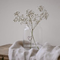Vase aus Glas "Herz" - groß (Transparent) von Eulenschnitt