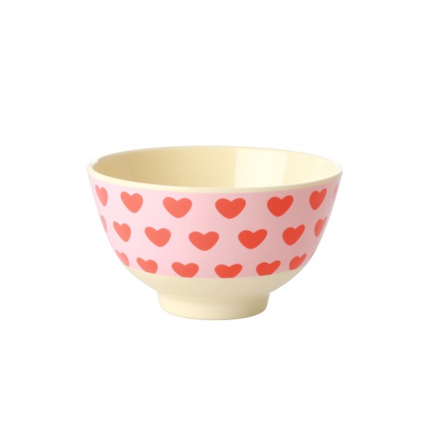 Rice Melamin Schüssel "Small hearts" - Klein (Pink)