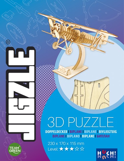 Gesellschaftsspiel 3D Jigzle Holzpuzzle - Doppeldecker von HUCH!