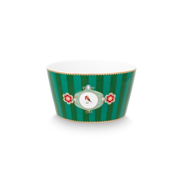 Pip Studio Schale "Love Birds Medallion Stripes" - 15 cm (Emerald-Green)