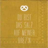 Papierservietten "DINING - Du bist das Salz" - 33x33 cm (Weiß/Schwarz/Gold) von räder Design