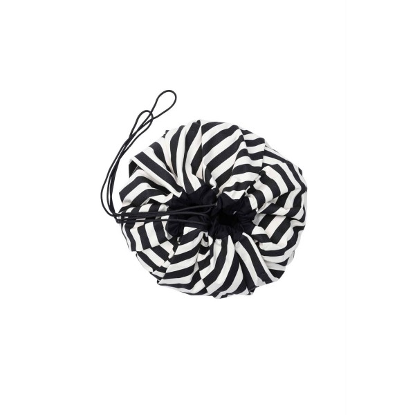 Aufräumsack/Spielmatte "Streifen" - ø 140 cm (Beige/Schwarz) von Play&Go
