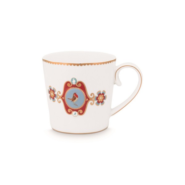 Pip Studio Große Tasse "Love Birds - Medallion" - 250 ml (Weiß)