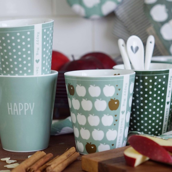 Krasilnikoff Happy Mug ohne Henkel "Happy" (Dusty Green)