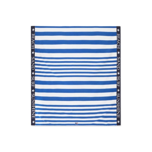 Getreiftes Familienstrandtuch - 200x180 cm (Blau/Weiß) von Lexington