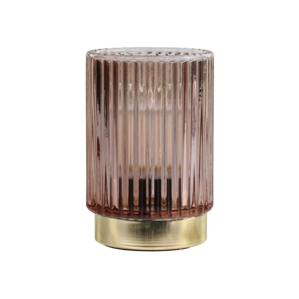 LED-Tischleuchte mit Rillen - ø8,5cm (Braun) von Chic Antique