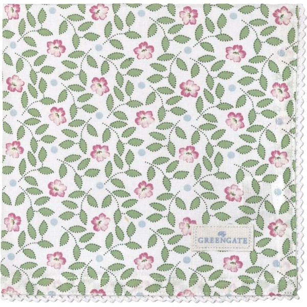 GreenGate Baumwollserviette mit Spitze "Lotta" - 40x40 cm (Weiß)