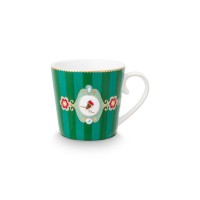 Pip Studio Tasse "Love Birds Medallion Stripes" - 250 ml (Emerald-Green)