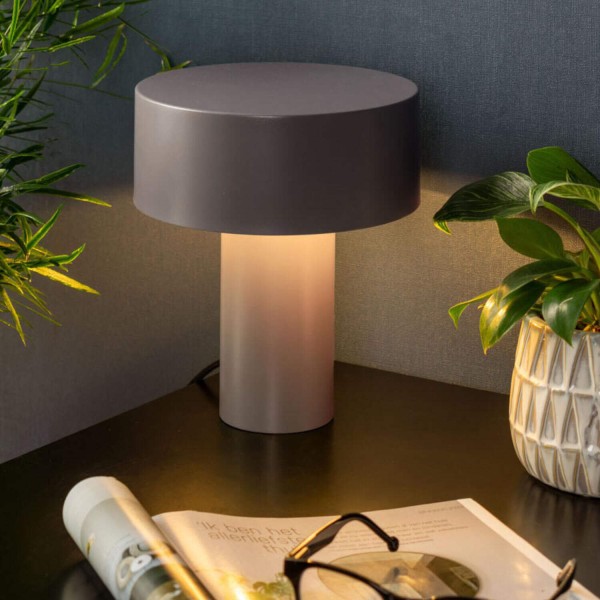 Tischlampe "Tubo" - 23cm (Grau) von Leitmotiv by Present Time