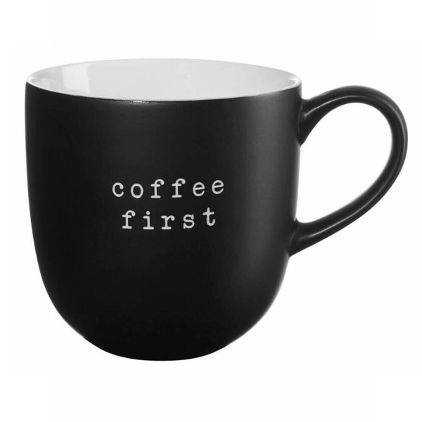 Henkelbecher "coffee first" - 350 ml (Schwarz) von ASA