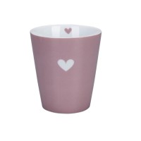 Krasilnikoff Happy mug ohne Henkel "Colourful Heart" (Dusty Rose)