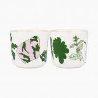 marimekko Schüssel im 2er-Set "Oiva Elokuun Varjot" - 250 ml (Weiß, Grün, Pink)