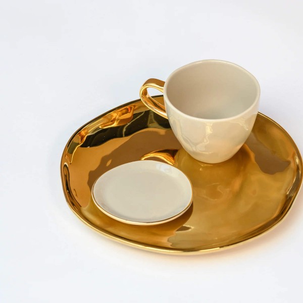Kuchenteller "Good Morning" - ø14cm (Gold) von Urban Nature Culture Good