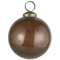Ib Laursen Weihnachtskugel "Pebbled" - 8x8,3 cm (Mocca)