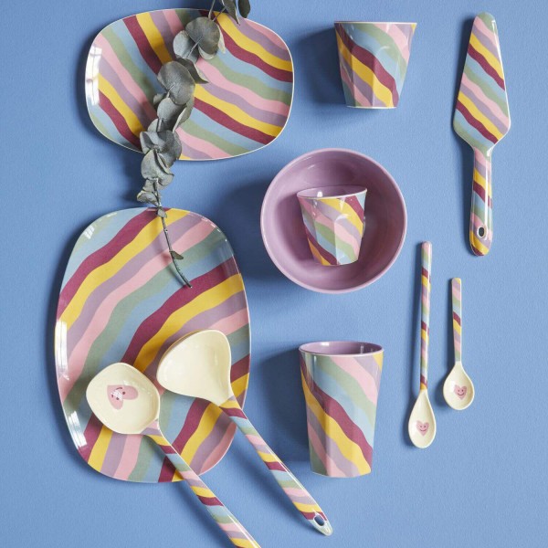 rice Melamin Schale "Funky Stripes" - Medium (Bunt)
