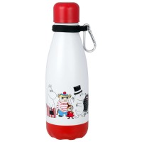 Edelstahlflasche "Moomin Characters" - 400 ml (Weiß/Rot) von martinex-moomin
