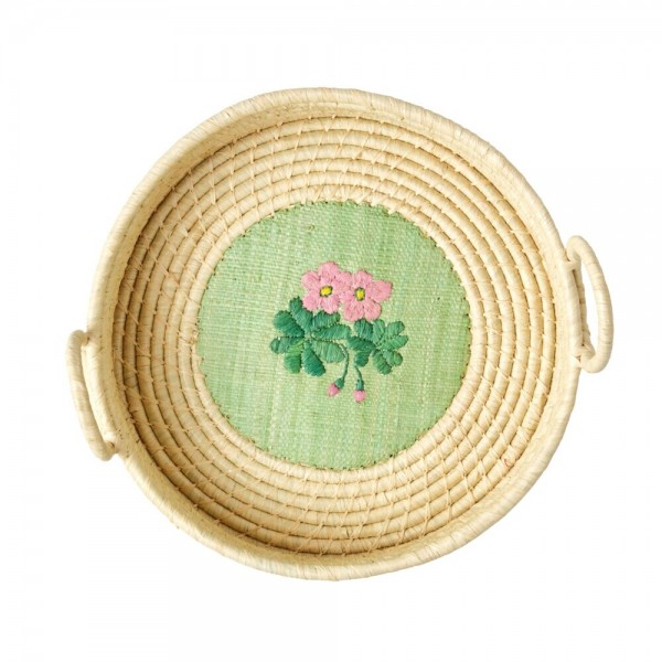rice Brotkorb aus Raffia "Flower/Blumen" (Natur)