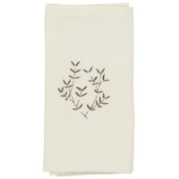 Ib Laursen Stoffserviette mit Mistelzweig - 40x40 cm (Butter Cream)