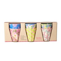 rice Melamin Becher im 6er-Set "Flower Me Happy" in Geschenkbox - S (Bunt)