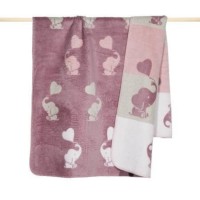 Kinderdecke "Elephant" - 100x75 cm (Rosa) von pad