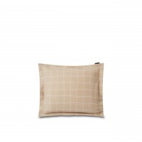 Kopfkissenbezug aus Kaschmir/Flannell "Checked" - 80x80 cm (Beige/Weiß) von Lexington