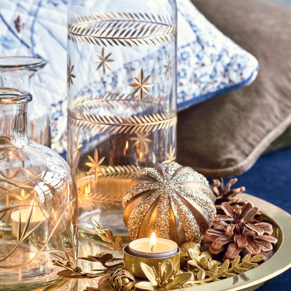 GreenGate Vase mit goldenen Details - Medium (Gold)