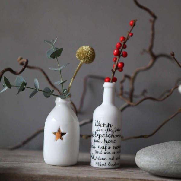 Mini Flaschenvase "Winter Flaschenvase - Wenn das alte.." von Good old friends.