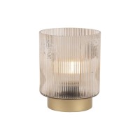 LED Windlicht - 15,5 cm (Klar/Gold) von Present Time