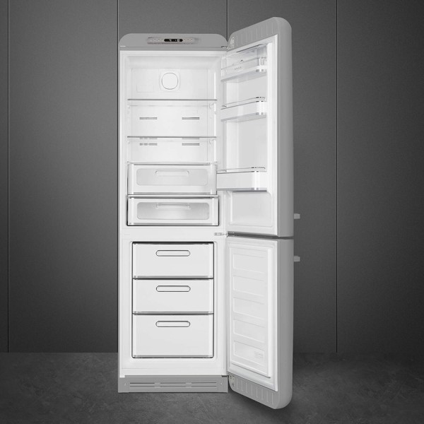 smeg Kühl-/Gefrierkombination "50's Retro Style" FAB32 mit Türanschlag rechts (Polarsilber Metallic)