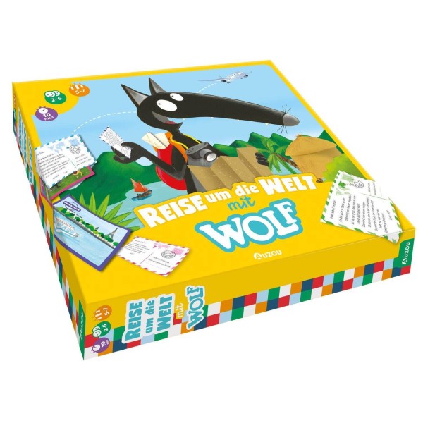 Kinderspiel "Reise um die Welt mit Wolf" von AUZOU