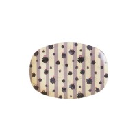 rice Melamin Platte "Blackberry/Brombeere" - Rechteckig/Klein (Creme/Lila)