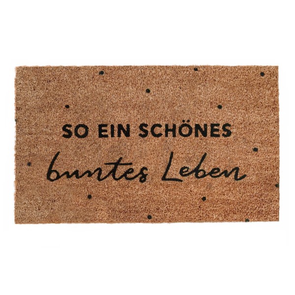 Fußmatte "Buntes Leben" - 75x45 cm (Braun) von Eulenschnitt