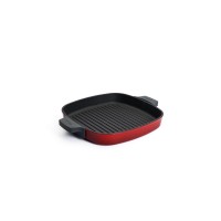 WOLL Guss-Grillpfanne mit Steakpresse "Iron" - 28x28 cm (Rot)