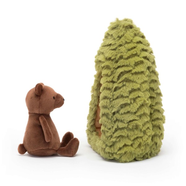 Jellycat Kuscheltier Bär "Forest Fauna" - 19 cm (Braun/Grün)
