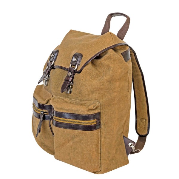 Rucksack aus Leder/Canvas im Used-Look von Alpenleder