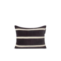 Kissenbezug aus Baumwollsamt "Striped" - 40x30 cm (Grau/Beige) von Lexington