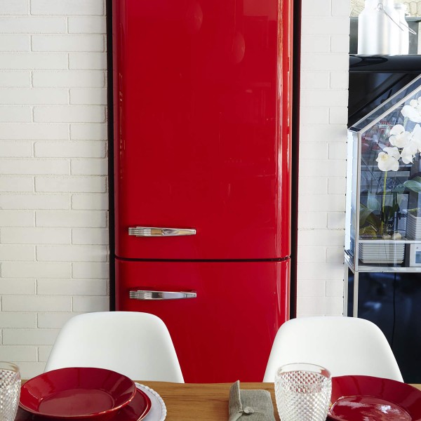 smeg Kühl-/Gefrierkombination "50's Retro Style" FAB32 mit Türanschlag rechts (Rot)