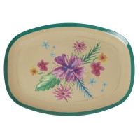 rice Melamin Platte rechteckig "Arda Bloom" - 30x22 cm (Bunt)