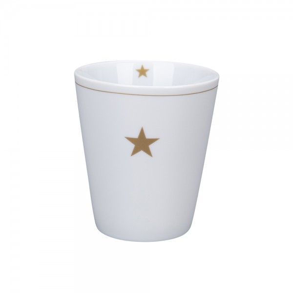 Krasilnikoff Happy Mug "Star" (Weiß / Gold)