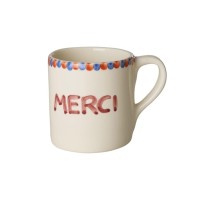 rice Keramiktasse "MERCI" - 8,5x9,5 cm (Rosa)