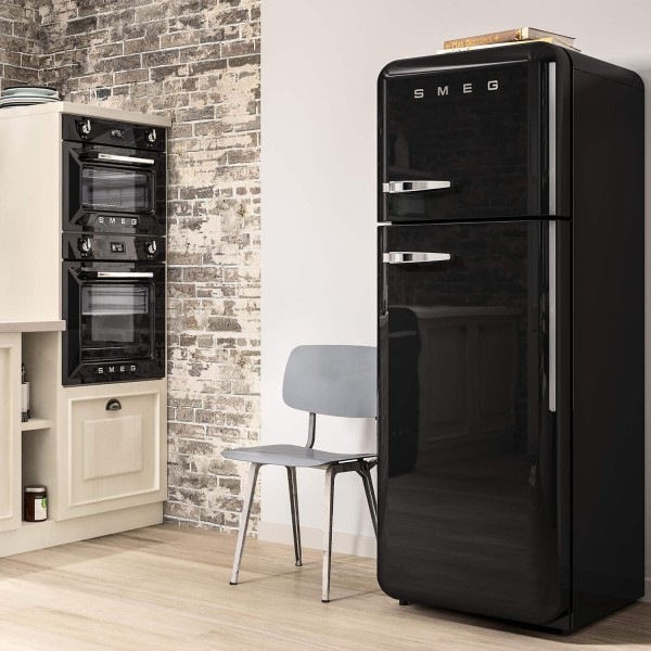 smeg Kühl-/Gefrierkombi "50's Retro Style" FAB30 (Schwarz) Tür rechts