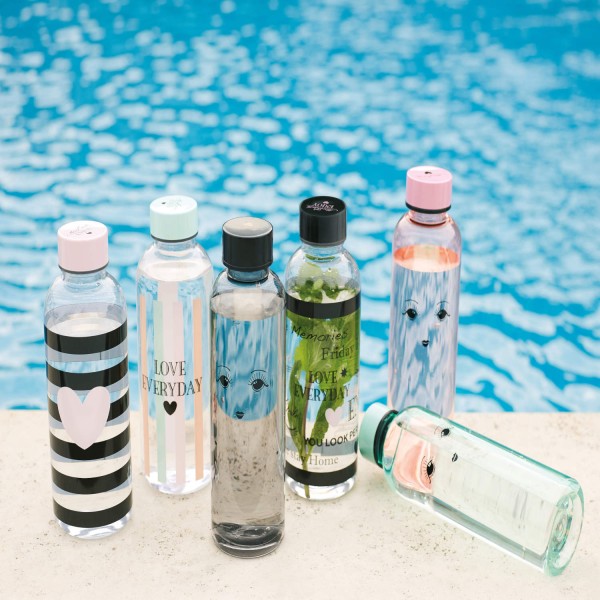 Miss Étoile Wasserflasche "Schriftzug" (Schwarz/Rosa)-4966579-1