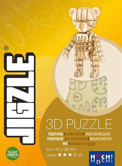 Gesellschaftsspiel 3D Jigzle Holzpuzzle - Teddybär von HUCH!