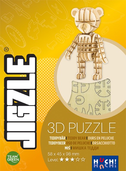 Gesellschaftsspiel 3D Jigzle Holzpuzzle - Teddybär von HUCH!