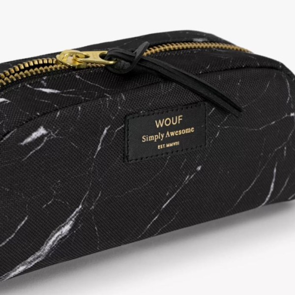 Kosmetiktasche "Black Marble" - S (Schwarz/Weiß) von Wouf