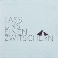 Cocktailservietten "Lass uns einen Zwitschern" - 25x25 cm (Blau/Schwarz) von räder Design