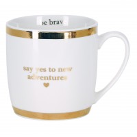 Miss Étoile Kaffetasse „Say yes to new adventures“ (Weiß)