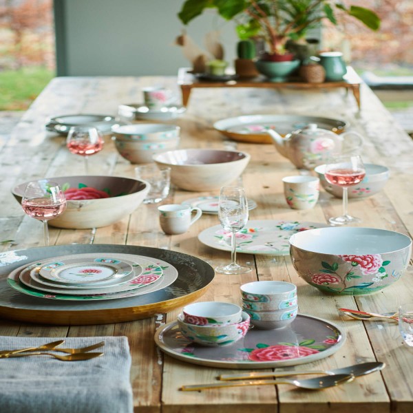 Pip Studio Frühstücksteller "Blushing Birds" (Khaki)
